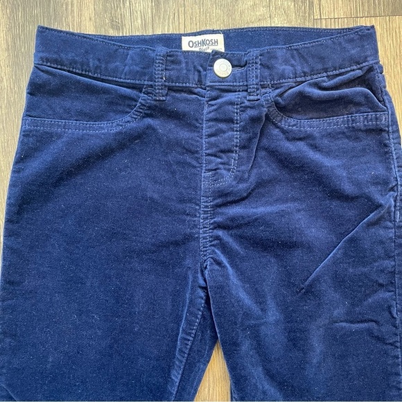 OshKosh B’Gosh Kids Velvet Navy Blue Adjustable Waist Pants Trousers Size 10 - Picture 5 of 9
